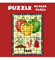 Pazil Bi Kurdî Îsot Biber - Kürtçe Puzzle Yapboz (42 Pare/Parça - A4) (Çok Renkli)