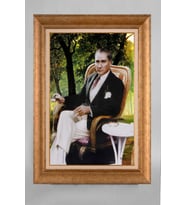 Altın Varaklı Paspartulu Çerçeveli Atatürk Tablo nt1176