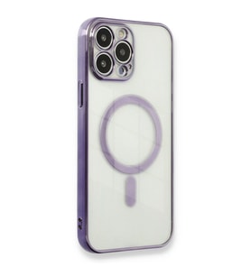 Apple İphone 13 Pro Kılıf Magneticsafe Lazer Silikon - Mor