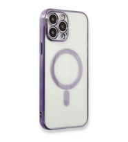 Apple İphone 13 Pro Kılıf Magneticsafe Lazer Silikon - Mor