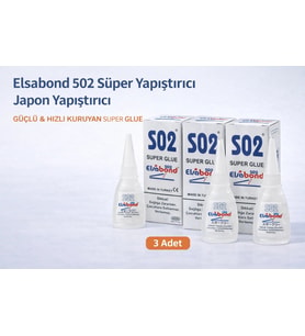 Elsabond 502 Süper Yapıştırıcı Japon Yapıştırıcı 20g Güçlü Hızlı Kuruyan Super Glue 3 Adet