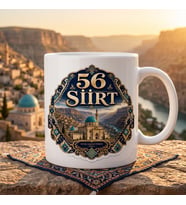 Siirt Temalı Memleket Kupası – 56 Siirt Botan Vadisi Tarihi Mimari ve Geleneksel Motifli Premium Baskılı Seramik Kupa