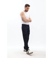Erkek Kargo Cepli Lacivert Jean Pantolon