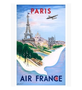 1950 Air France Paris Seyahat Poster Tablo Ahşap Poster Dekoratif
