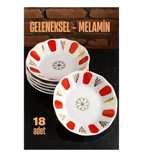 Melamin Çay Tabağı 18 Adet Geleneksel Türk Çay Bardağı Altlığı 721659