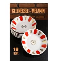 Melamin Çay Tabağı 18 Adet Geleneksel Türk Çay Bardağı Altlığı 721659
