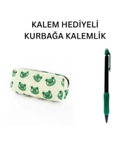 Yeşil Kurbağa Tatlı Kalemlik - Okul Kalemliği-Makyaj Çantası ve Hediye Kalem