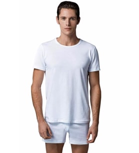 Erkek Beyaz Sıfır Yaka Kısa Kollu Penye 2 Li T Shirt