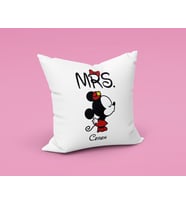 Minnie Mouse Sevgili Çift Tasarımlı Yastık Kişiye Özel