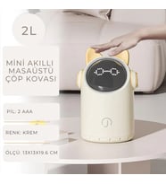 Elpheco Mini Akıllı Çöp Kovası-Kedicik (Açık Bej) 2L