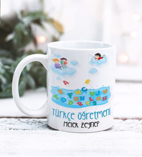 Türkçe Öğretmeni Tasarımlı Kişiye Özel Kupa Bardak (Beyaz)