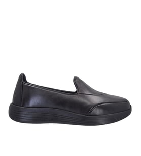 Ayak Trendi 4218 Kadın Hakiki Deri Faylon Taban Comfort Ayakkabı (Siyah)