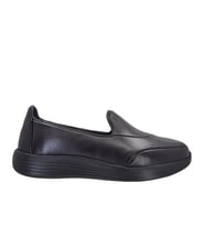 Ayak Trendi 4218 Kadın Hakiki Deri Faylon Taban Comfort Ayakkabı (Siyah)