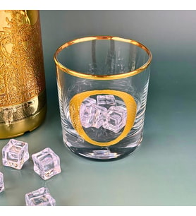Perlotus O Harfli Gold Altın Yaldızlı Viski Kadeh Bardak Jumbo Serisi (Beyaz)