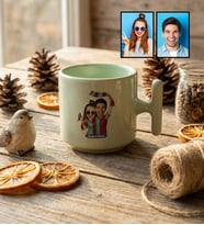 Kişiye Özel Karikatürlü Bordo Mavi Taraftar Sevgiliye Hediye T Pastel Kupa Sevgililer Günü Hediyesi