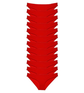 Mulvxbrf Brf02 12 Adet Süper Eko Set Likralı Kadın Slip Külot Kırmızı (Mulvix)