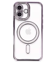 iPhone 16 Plus Kılıf Joke Simli Magneticsafe Kılıf - Derin Mor