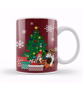 Chip N Dale Around The Christmas Tree Kupa Bardak Porselen