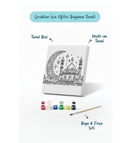Kırmızı Hilal ve Cami Şövalesiz Boya Seti 20x20