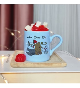 Wee Bears Tasarımlı Kişiye Özel Mavi Türk Kahvesi Fincanı