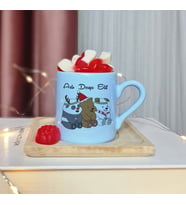 Wee Bears Tasarımlı Kişiye Özel Mavi Türk Kahvesi Fincanı