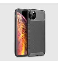 Uyumlu Model Apple iPhone 11 Pro Kılıf Karbon Silikon Case (Siyah)
