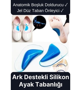 Çok Amaçlı Rahat Anatomik Boşluk Doldurucu Jel Düz Taban Önleyici Ark Destek Silikon Ayak Tabanlığı