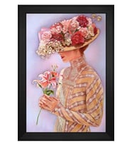 Kadın Motifli Kanvas Tablo 80 x 110 cm Siyah Çerçeve