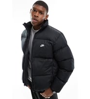Nike Clup Puffer Synthetic Fill Full Zip Loose Fit Men's Jacket Erkek Bol Kesim Suitici Mont Siyah