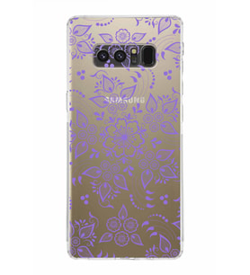 Samsung Galaxy Note 8  Kamera Korumalı Kapak Nostalji Desen Tasarımlı  Şeffaf  Kılıf