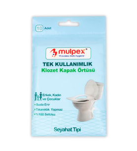 Mulpex Tek Kullanımlık Suda Çözünür Klozet Kapak Örtüsü - 10 lu Paket