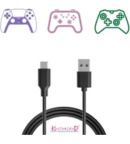 Gaming USB-C Kablo - Siyah 1.5 Metre Xbox, PS5 Gamepad ve Akıllı Telefonlar için USB Type-C Bağlantı ve Hızlı Şarj Kablosu