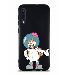 Samsung Galaxy A50 Soft Premier Kapak Sandy Tasarımlı Silikon Kılıf - Siyah (Şeffaf)