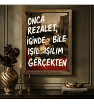 BK Gift Vintage Klasik Sanat Esprili Sözlü Masif Ahşap Çerçeveli Dekoratif Tablo - 11