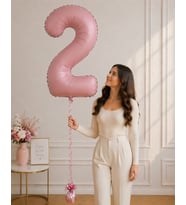 2 Rakamlı Pembe 76 cm Helyum Balon