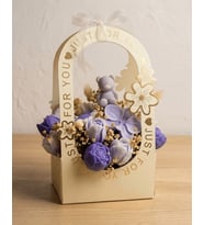 Bienvenue Lavanta Kokulu Çiçek Buketi Soya Mum