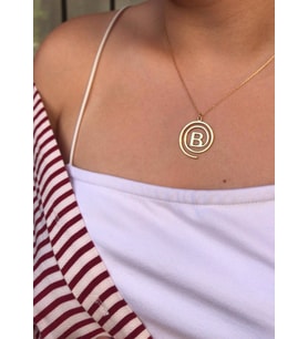 Spiral Harf Gümüş Kolye