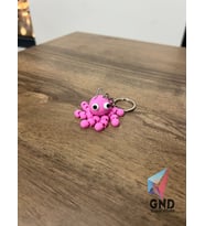 GND 3D Baskı Hareketli Ahtapot Anahtarlık (Pembe)
