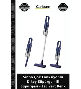 Özel Üretim Pratik 500W Emiş Gücü Sinbo Çok Fonksiyonlu Dikey Süpürge El Süpürgesi Lacivert Renk