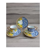 Lemone- 2 Kişilik Çift Desenli Kahve Fincanı Seti