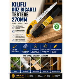 Kılıflı Budama Bahçe Testeresi 270 mm Düz Bıçaklı