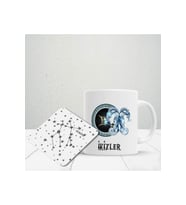 Kişiye Özel Ikizler Burcu Tasarımlı Kupa Ve Bardak Altlığı (Baskılı)
