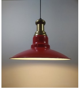 RİOLİGHT RETRO KIRMIZI TEKLİ METAL SARKIT AVİZE ÇAP: 30CM (Siyah)