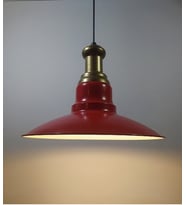 RİOLİGHT RETRO KIRMIZI TEKLİ METAL SARKIT AVİZE ÇAP: 30CM (Siyah)