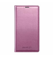 Galaxy S5 G900 ile Uyumlu Flip Wallet Kartlıklı Kılıf EF-WG900BPEGWW Pembe