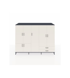 Kronos Dolap 12 Raflı 2 Çekmeceli 7 Kapaklı 220x59x163 Antrasit-Aytaşı