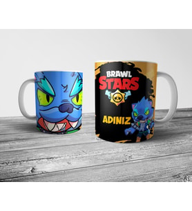 Pixxa  Brawl Stars Kurt Adam LEON Kişiye Özel İsimli Kupa Bardak