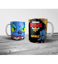 Pixxa  Brawl Stars Kurt Adam LEON Kişiye Özel İsimli Kupa Bardak