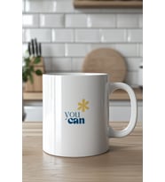 Motivasyon Mesajlı 330ml Baskılı Beyaz Seramik Kupa Bardak