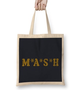 Retro MASH Logo Bez Çanta Uzun Saplı